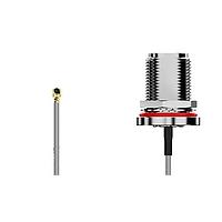 GCT (Global Connector Technology) CABLE 262 RF-150-A-1 RF Cable Assemblies I-Pex MHF I2N STR BHJck, R Mt, wO-Ring. 150mm. Washer & nut RG178, Brwn
