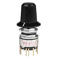 NKK Switches MRK112-BA Rotary Switches LO PRO SHFT 2-12 POS BLACK TIPPED