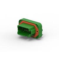 DEUTSCH - TE Connectivity DT13-12PC-B016 Receptacle HDR, 12P, GRN, RA, ENH KEY, NI/CU, C