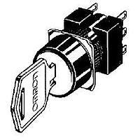 Omron Automation and Safety A165K-T3MC-2 Keylock Switches ROUND 3POS MAINT CTR DPDT Pushbutton