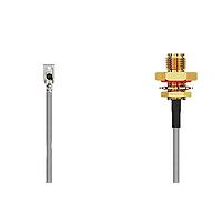 GCT (Global Connector Technology) CAB464RF-0200-A-1 RF Cable Assemblies I-Pex MHF2SMA, RP, F Mt, BHJck, wO-ring,,200mm 1.37mm Cbl,Blk, 6GHz, Wshr-Nut