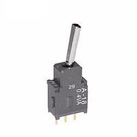 NKK Switches A18EP Process Sealed Subminiature Toggles (ON)OFF(ON) .394 FLT STRAIGHT PC .4VA