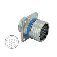 Eaton Souriau-Sunbank D38999/20FJ24SB Receptacles Aluminium square flange receptacle, Nickel plating, with female contacts