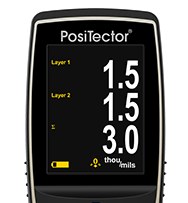 PosiTector 200 B1 Standard model display in Memory Mode