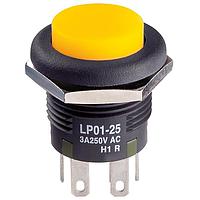 NKK Switches LP0125CCKW015DB Pushbutton Switches DPDT ON-(ON) 3A AMB ILLUM BUSHING MOUNT