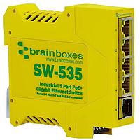 Brainboxes SW-535 Ethernet Switches Industrial 5 Port PoE+ Gigabit Ethernet Switch
