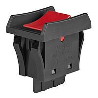 NKK Switches JWM11BCA-A Rocker Switches SPST TV5 RTD RED CAP BLK BODY & BARRIER