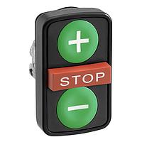 SCHNEIDER ZB4BA731357 Switch Actuators BLK BEZEL FLUSH 3 BTTN STOP GRN/GRN