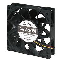 Sanyo Denki 9GV1248H4D01 Axial DC Axial Fan, 120x120x25mm, 48VDC, Guide Vane, Locked Rotor Sensor