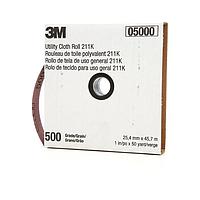 3M Electronic Specialty 7000118356 Flat Cables 3M Utility Cloth Roll 211K, 500 J-weight, 1 in x 50 yd, 5 ea/Case