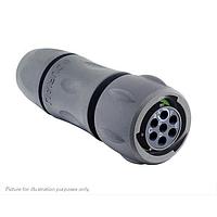 Eaton Souriau-Sunbank UTSX6JC10E7S Plugs Plug, with cable gland backshell, with 7 female solder contacts, IP68/69K in unmated conditions