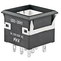 NKK Switches UB226KKW015C Sealed DPDT ON-ON RED LED SOLDER LUG BODY ONLY