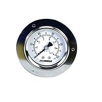 OMEGA PGM-100B-30PSI/2BAR Stainless Steel, Dual Scale, Bar and Psi Pressure Gauge (Gauge; 0~2bar; 1/2"NPT Male; ±1%)
