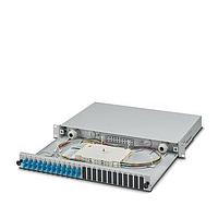 PHOENIX CONTACT 1145395 Fiber Optic Cable Assemblies Splice box  type: 19" rack patch module  degree of protection: IP20  material: Sheet steel  connection method: Splicing  size of housing: 1  color: light grey  RAL 7035