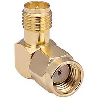 Linx Technologies - TE Connectivity CONREVSMA010-G RF Adapters - In Series RP-SMA Mal to RP-SMA Fml R Angle Adaptor