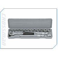 Crossman 99-057 17 Pcs. 1/2 inch Drive Metric Socket Set ( 13 drive sockets 6 point 8-24 mm, 4 drives)