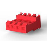 AMP Connectors - TE Connectivity 640601-4 Receptacle Housing FEED THRU WO TAB 4P L.R. red 22 AWG