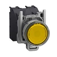 SCHNEIDER XB4BP583BM5GEX Flush HAZ LOC PUSHBUTTON SWITCH, 24- 240 Vac/dc, CONTACTS 2 N.O., Yellow, -40 +70 , IP66