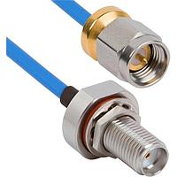 Amphenol SV Microwave FBSMA-085-MSLPSMA-060 RF Cable Assemblies SMA BKHD F SMA Low Profile M 6"Cable