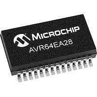 Microchip Technology AVR64EA28-E/SS MCUs 64KB, RWW, 6KB RAM, 28p SSOP, 125C, 20MHz, CFD, 12b ADC, PGA, 2xComp, DAC, 3xUART, SPI, TWI