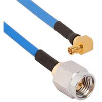 Amphenol SV Microwave FRSMPM-085-MSSMA-120 RF Cable Assemblies SMPM R/A F  SMA Straight M 12"Cable