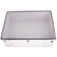 Bud Industries PTQ-11077-C NEMA/IP Rated PC+10% Fiberglass Box with Stainless Steel Latch (15.8 X 23.6 X 7.1 In)