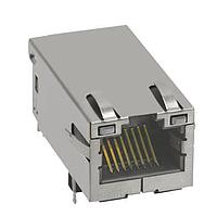 TRP Connector 2250662-1 Connectors MagJack RJ45,1X1,10G,4PPOE 600mA,TAB UP,GY/GY,WAVE SOLDER
