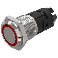 EAO 82-4552.1114 Anti-Vandal 82-4552.1114.Illuminated pushbutton.momentary.16 mm.aluminium natural.flush/flat.ring.red.24 V.screw terminal