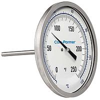 Cole parmer EW-90590-69 Industrial Silicone-Filled Bimetal Thermometer (-20~120°C; 12”Stem; 5"Dial)