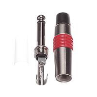 REAN NYS224C-2 Phone Connectors 1/4" MONO LONG HANDL RED CC RNG REAN