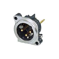 NEUTRIK NC3MBV-SW Receptacles 3P M Recept B Series PCBV PN 1 GRND NI