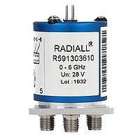 Radiall R591762610 Coaxial Switches SP6T Submini SMA 26.5GHz Ltch Sep. Reset 12Vdc Pos. common Pins Term. Double row