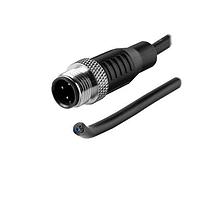 Same Sky (formerly CUI Devices) CDM1228-04A-01MST-3M-67 Sensor Cables / Actuator Cables M12 Male Molded Cable, Straight, UnShielded, A-Coding 4PIN , Cable Jaket PVC 3.0M, Screw M12X1.0