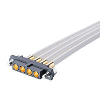 Harwin M80-FC327F1-02-0300L Single Ended Datamate Power Cable Assembly, Female Single Ended, hex slotted jackscrews, white 16 AWG cable, 300mm long, 2 contacts