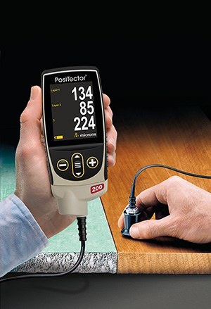 Ultrasonic coating thickness gauge for non-destructive inspection