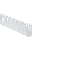 HellermannTyton 181-00569 Slotted Wall Wiring Duct Slotted Wall Wiring Duct, 1" x 4", Adhesive, PVC, White, 120ft/Carton