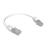 Amphenol Commercial Products RJE1Y21A83C42401 RJ-RJ Ethernet Cable Assembly RJ-RJ Ethernet Cable assembly, CAT6, Round Super Thin 28AWG, White, Overmoulded, Un-Shielded, Length = 6 Feet