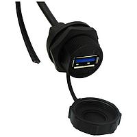 Stewart Connector 67U3BD-006-K USB 3.0 IP67 USB 3.0 Type A Female to Free End  6FT