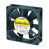 Sanyo Denki 9WS0924M401 Axial DC Axial Fan, 92x92x25mm, 24VDC, 35.7CFM, 1.44W, 27dBA, Splash Proof, Tach, IP54