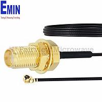 Fairview FMCA1001 SMA Female Bulkhead to UMCX 2.5 Plug Cable 1.13mm Coax and RoHS Compliant