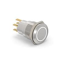 Alcoswitch - TE Connectivity 4-2213764-4 Pushbutton Switches AV19 DPM 0.4VA FIX RING LED WHITE 24V