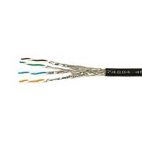 Alpha Wire 74004 BK002 Networking 26 AWG 4 Pair Shielded Cat7 Flexible Ethernet Cable 500ft Spool Black