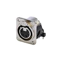 NEUTRIK NC4FDM3-H-1 XLR Connectors Receptacle DM3 H-1 series 4 pin female - PCBH - nickel/silver