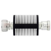 Fairview SA75DMDF25W-06  6 dB Fixed Attenuator 7/16 Male To 7/16 Female Up To 7.5 GHz Rated To 25 Watts With Black Aluminum Heatsink Body