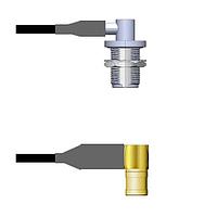 Amphenol Custom Cable Q-1S03U0008012i RF Cable Assemblies N-RJB/SMB-RP RG58 12I