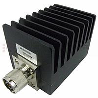 Fairview SA4N508-30 30 dB Fixed Attenuator N Male To N Female Up To 4 GHz Rated To 50 Watts With Black Aluminum Heatsink Body