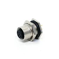 Amphenol LTW M12A-04PFFP-SF8001 Sensor Cables / Actuator Cables M12 Circular Metric Connector, A Code, Metal, 4A, 04 pins, Female Connector, Female Contact, Hexagonal, PG9, Screw Thread, PCB 180 , Receptacle, Front Fastened, Panel Thickness 4.5, IP68 / IP69K