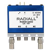 Radiall R585842430 Coaxial Switches SPDT Term. Ramses SMA2.9 40GHz Ltch Ind. 12Vdc Diode External loads Pins Term.