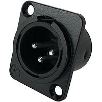 Io Audio Technologies IO-XLR3-M-BK-JL Cable Connectors 3-Pin XLR, Male, Plug, Black Metal Housing, Solder Cups, Silver Contacts