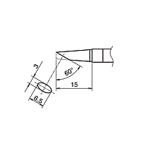 HAKKO T39-BC3065 Soldering Tip (Shape-BC hor:3mm vrt:6.5mm)